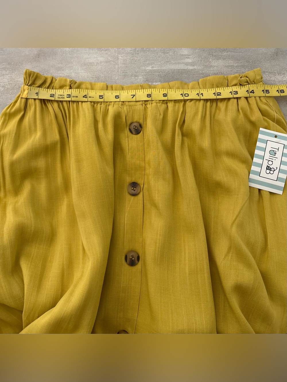 Tulip B Button-Front Midi Skirt with Ruffled Waistband - Picture 8 of 8